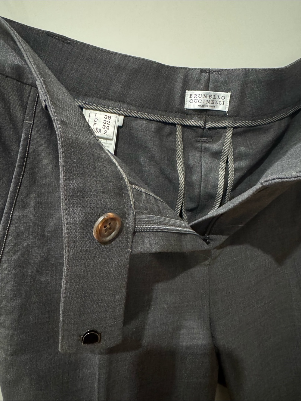 Brunello Cucinelli Gray Tailored Dress Pants - Picture 9 of 11